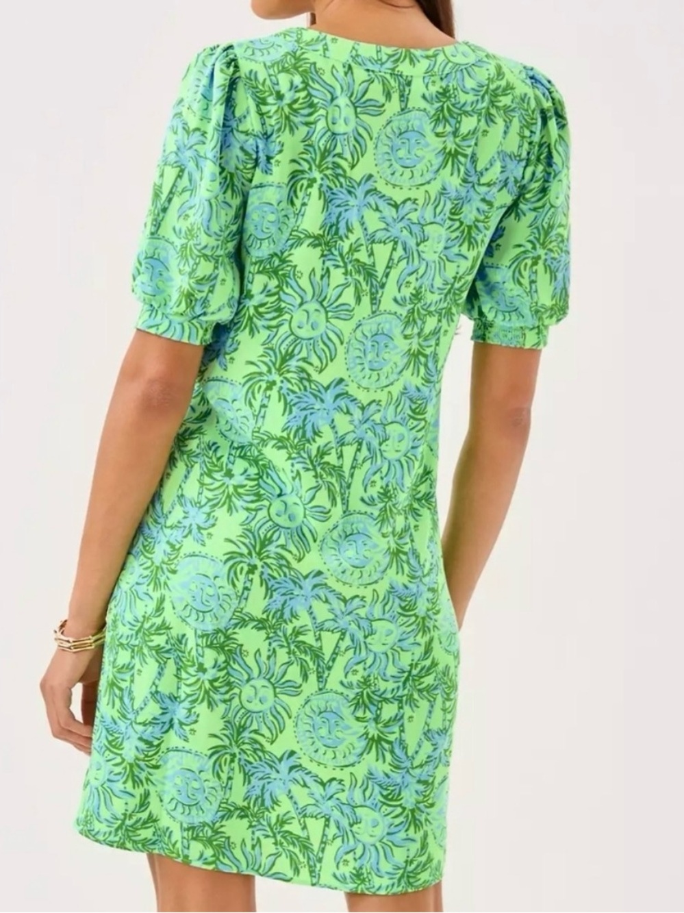 Lilly Pulitzer Olivine Short Sleeve Dress Cool Mint Catchin Rays Sz 6,MSRP $198 - Picture 2 of 7
